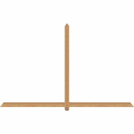 Ekena Millwork Eugene Smooth Timber Gable Bracket, Western Red Cedar, 108"W x 68"H x 3 1/2"D x 3 1/2"F, 15/12 Pitch GBW108X68X0404EUG00SWR